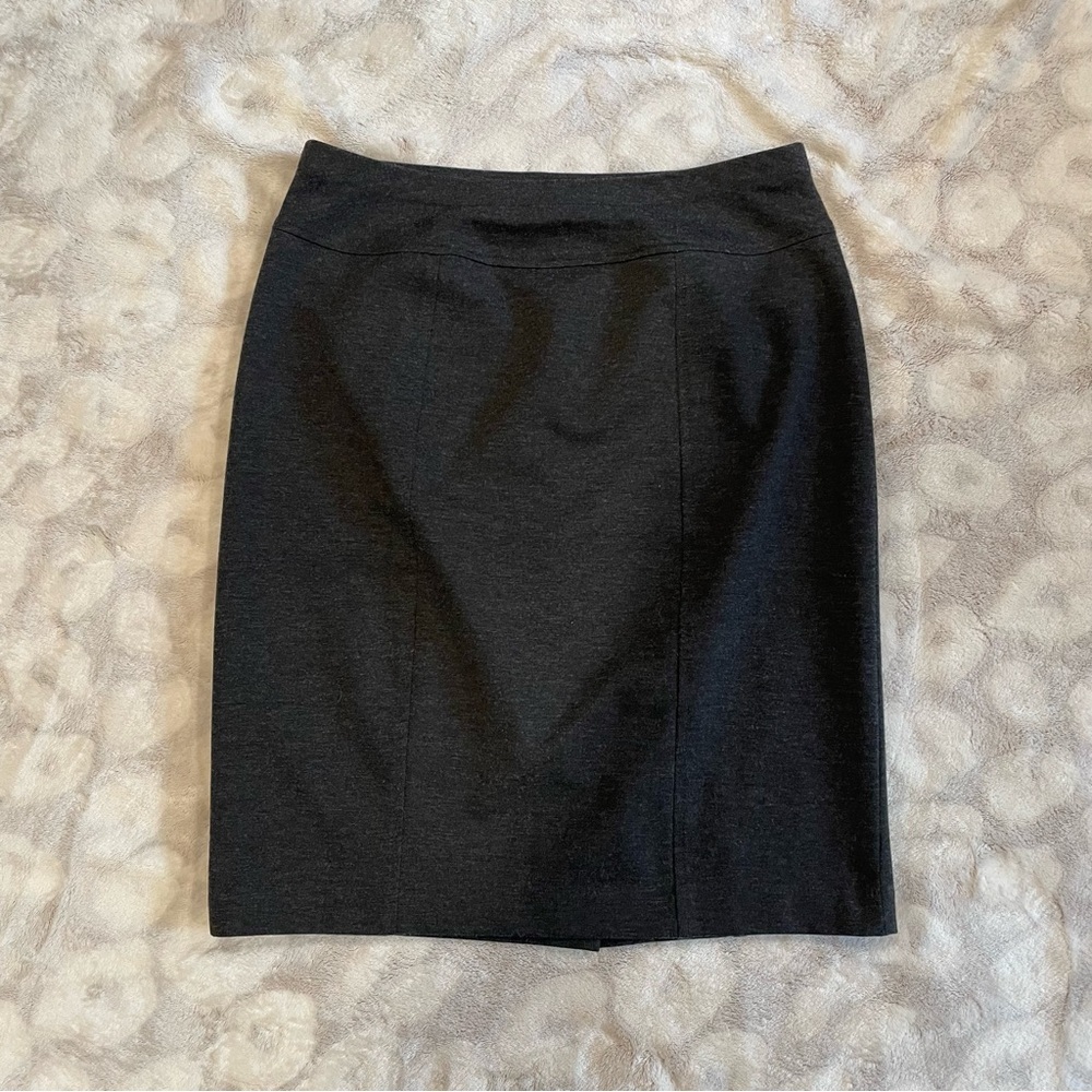 Ellen Tracy Knit Pencil Skirt Charcoal Gray Size Small